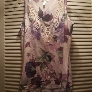 EUC Dressbarn Floral Sleeveless Blouse